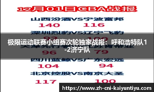 极限运动联赛小组赛次轮独家战报：呼和浩特队1-2济宁队
